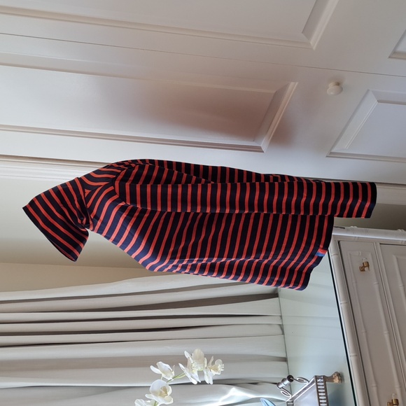 NWT KULE Womens Coral/Navy‎ Cotton Turtleneck SIZE XS - Picture 2 of 8